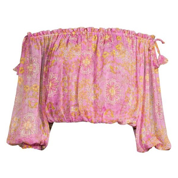 NWT💕MISA LOS ANGELES Eva Floral Off Shoulder Top Size XS - Picture 3 of 9